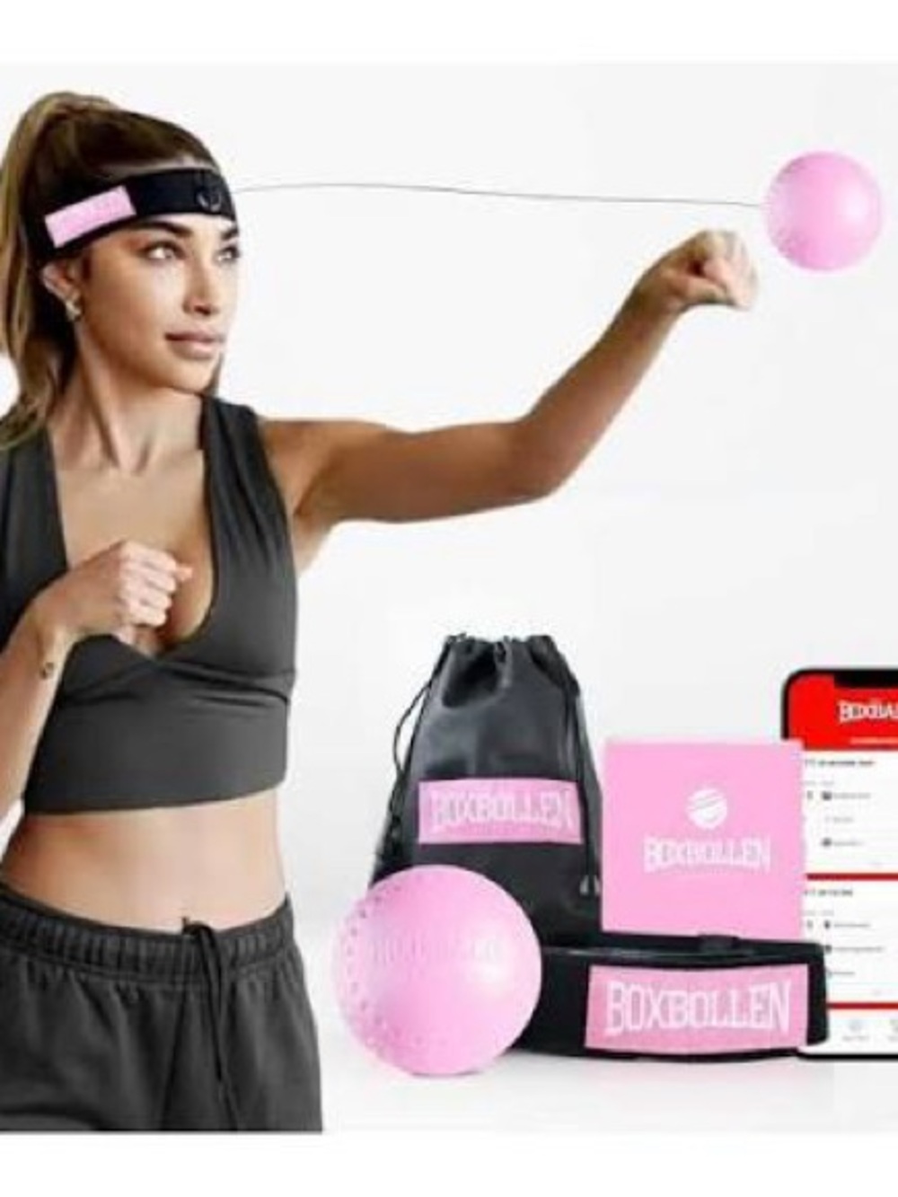 Boxbollen Pink Reflex Training Ball Set
